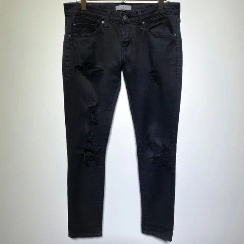 IRO Womens Rudolf Distressed Skinny Jeans Black Size W 26